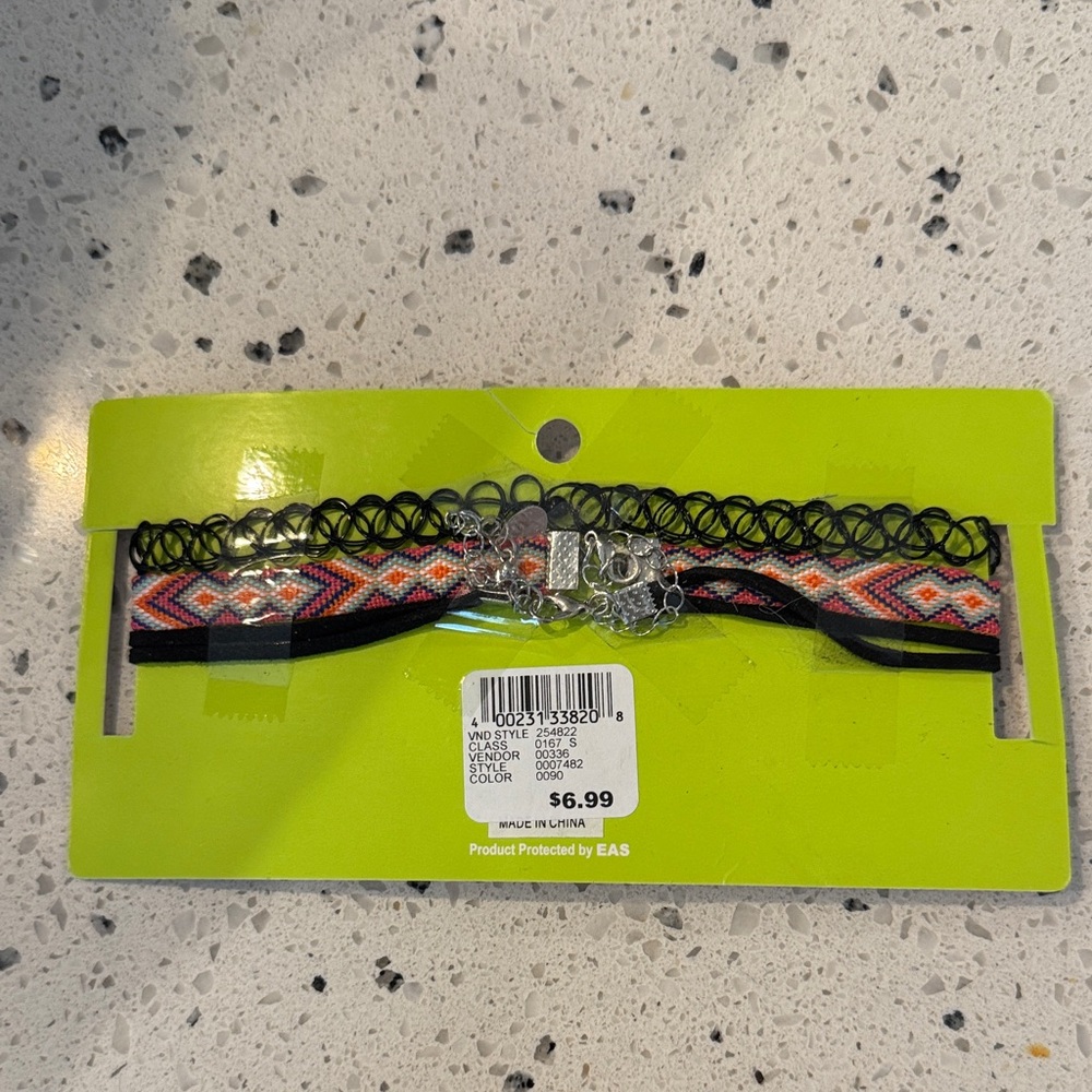 NWT Rue21 Black and Pink Multicolor 3 Choker Necklaces - Picture 3 of 4